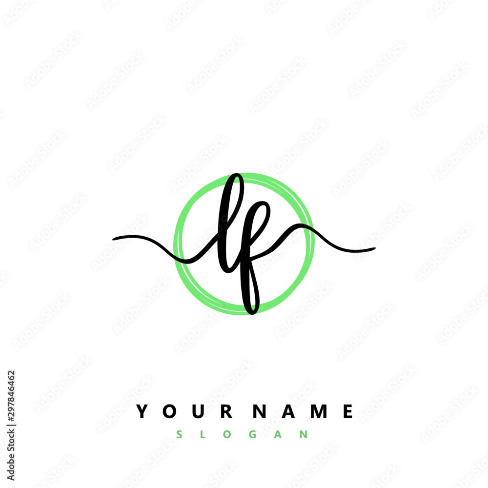 LF Initial handwriting logo vector LF Initial handwriting logo vector