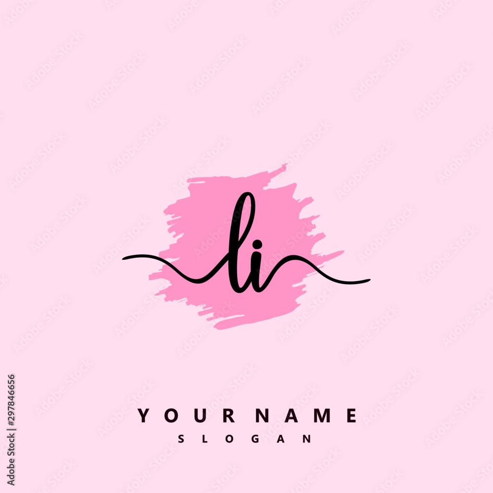 LI Initial handwriting logo vector LI Initial handwriting logo vector