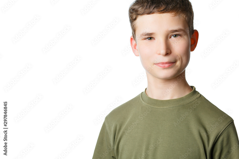 Fototapeta premium portrait of a boy on an isolated white background