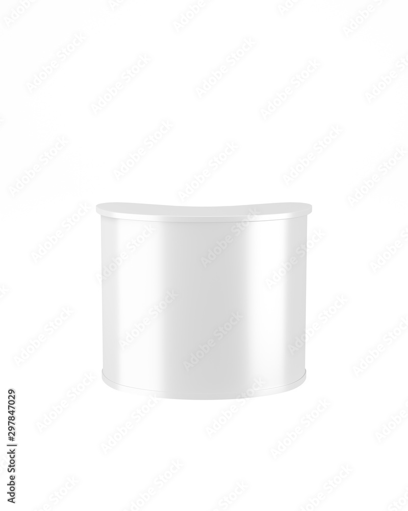Promo stand mockup front view. Isolated white background. 3d rendering Promo stand mockup front view. Isolated white background. 3d rendering