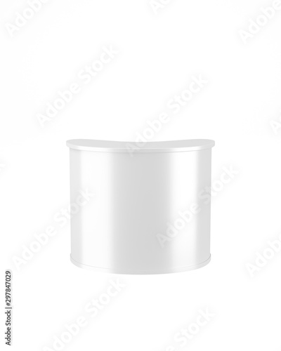 Promo stand mockup front view. Isolated white background. 3d rendering