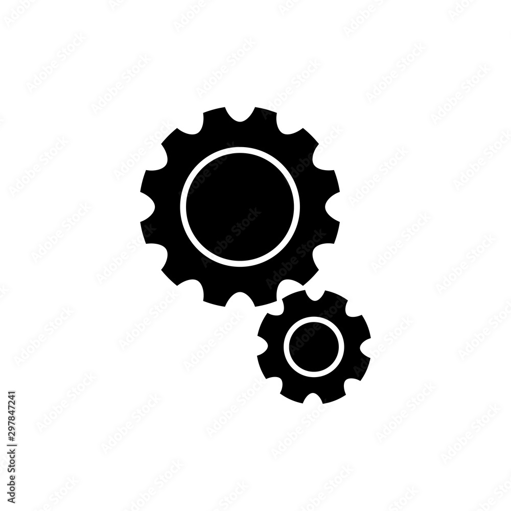 gear wheel icon trendy flat design