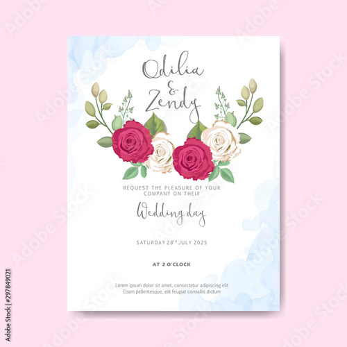 wedding cards invitation with beautiful floral themes © agnetart