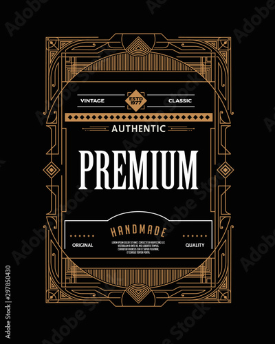 Vector frame art deco luxury antique retro vector illustration 