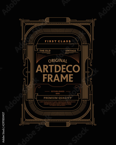 Vector frame art deco luxury antique retro vector illustration 