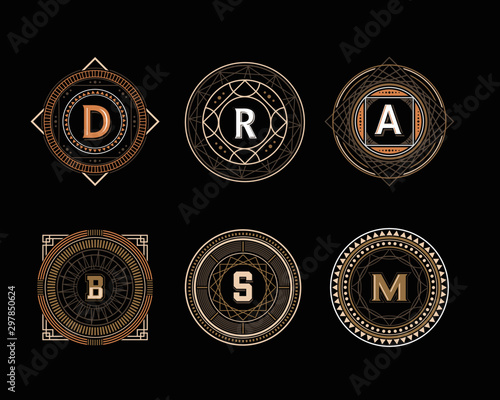 Vector frame art deco luxury antique retro vector illustration 