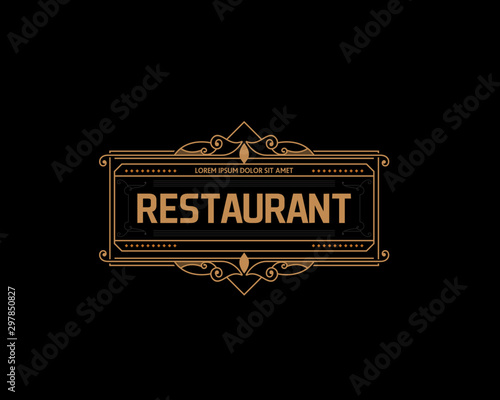 Vector frame art deco luxury antique retro vector illustration 