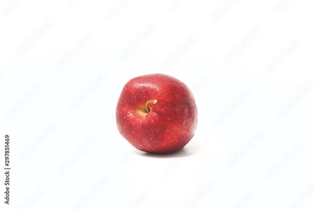 Red apples with a white background