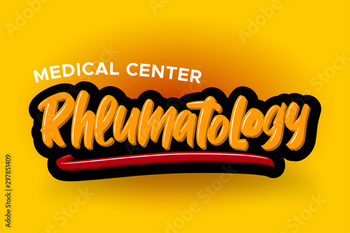 Rheumatology modern brush lettering text. Vector illustration logo for business, print and advertising.