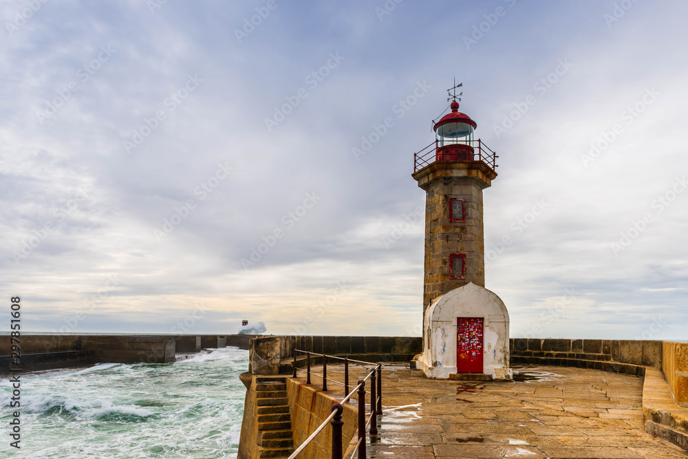 Felgueiras Lighthouse near Porto in Portugal