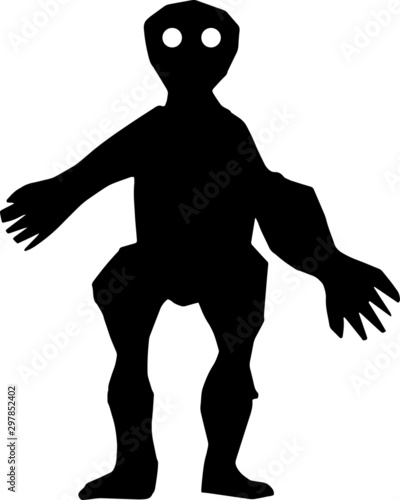 silhouette of an ugly monster 