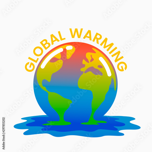 Planet Earth is melting and dying of global warming. Earth turns into a puddle.