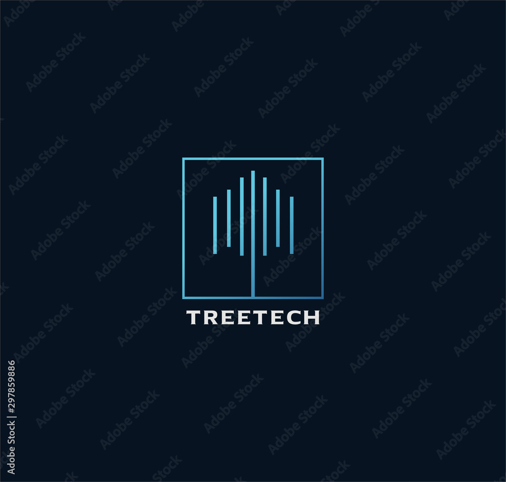 Tree Tech Logo Design Template . Abstract technology tree logo Vector Tree Tech Logo Design Template . Abstract technology tree logo Vector