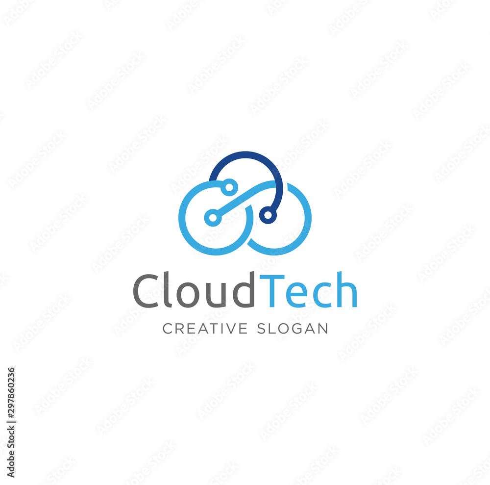 Cloud tech logo design template icon . Cloud digital technology logo Cloud tech logo design template icon . Cloud digital technology logo