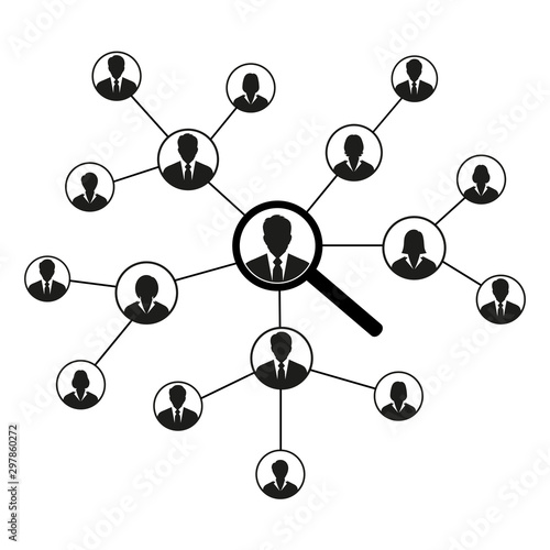 Illustration People Network and social icon design template.Network concept. Social media on a white background.