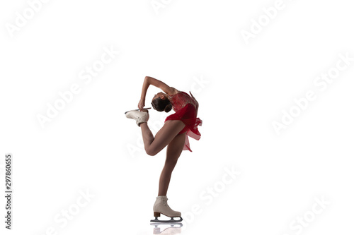 Figure skating girl isolated on white. photo