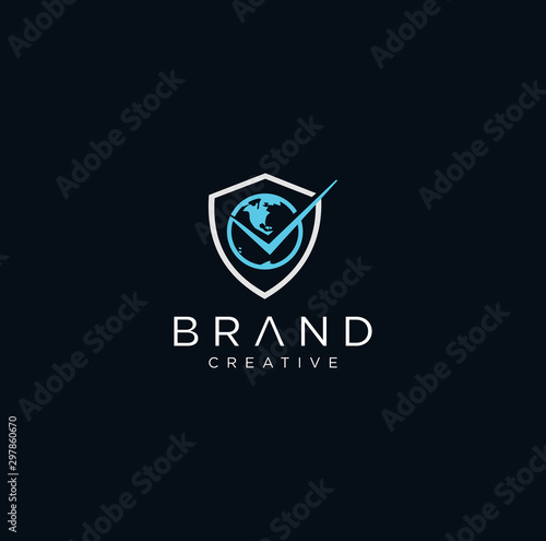 Free Download Secure World Check Logo Design. Shield Check Logo Design Vector Stock - GFXLoad
