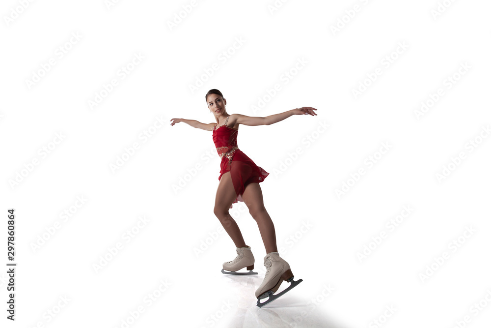 Figure skating girl isolated on white. Figure skating girl isolated on white.