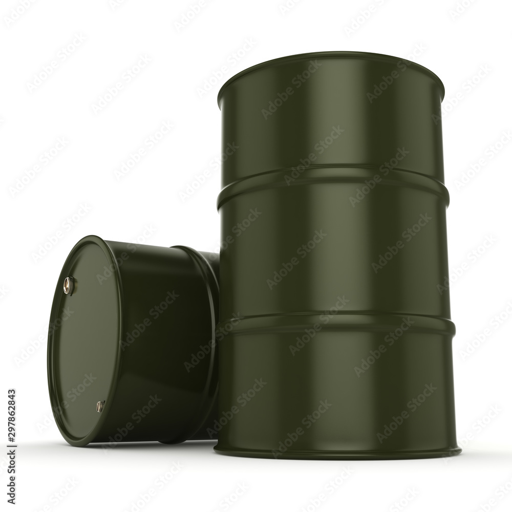 3D rendering khaki barrels 3D rendering khaki barrels