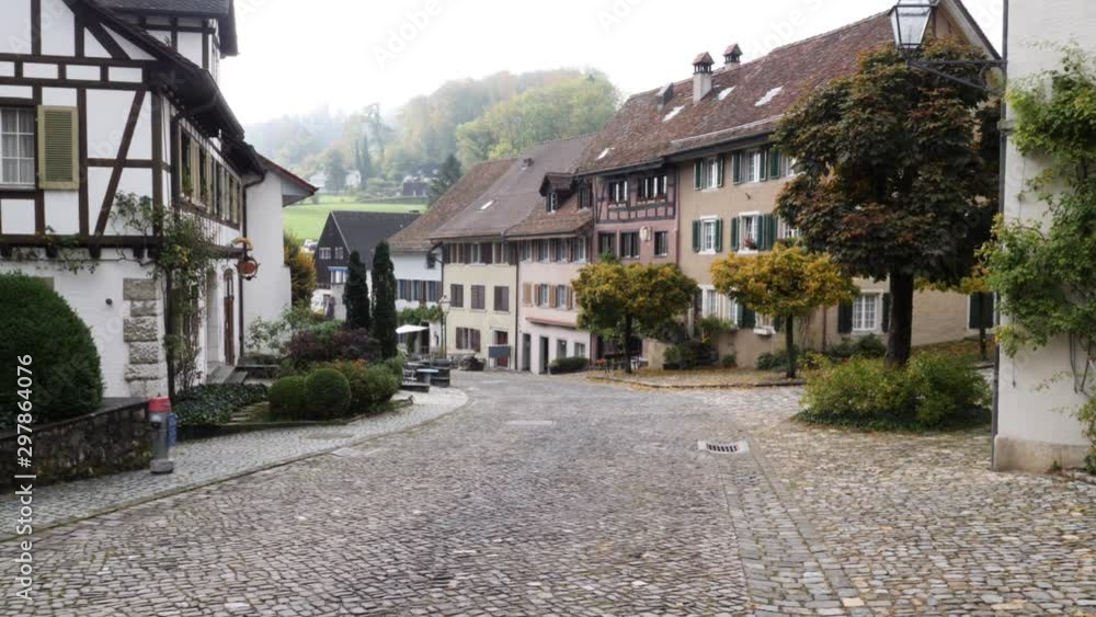 Old village of Regensburg, Switzerland, stroll through town Old village of Regensburg, Switzerland, stroll through town