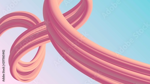 Pink curvy abstract element, rubber, chewing gum, futuristic modern background