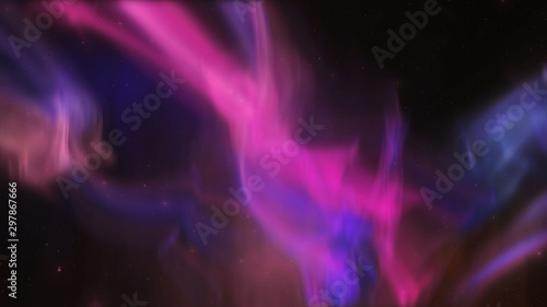 rendered Colorful Northern lights (Aurora borealis) in the sky