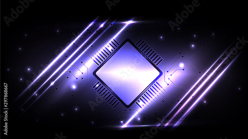 Abstract computer microprocessor circuit board vector background. EPS 10.