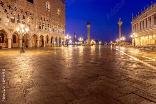 Venice. St. Mark's Square at dawn. © pillerss