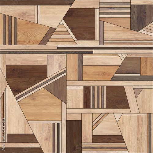 Fototapeta Naklejka Na Ścianę i Meble -  Abstract wood pattern parquet texture Brown