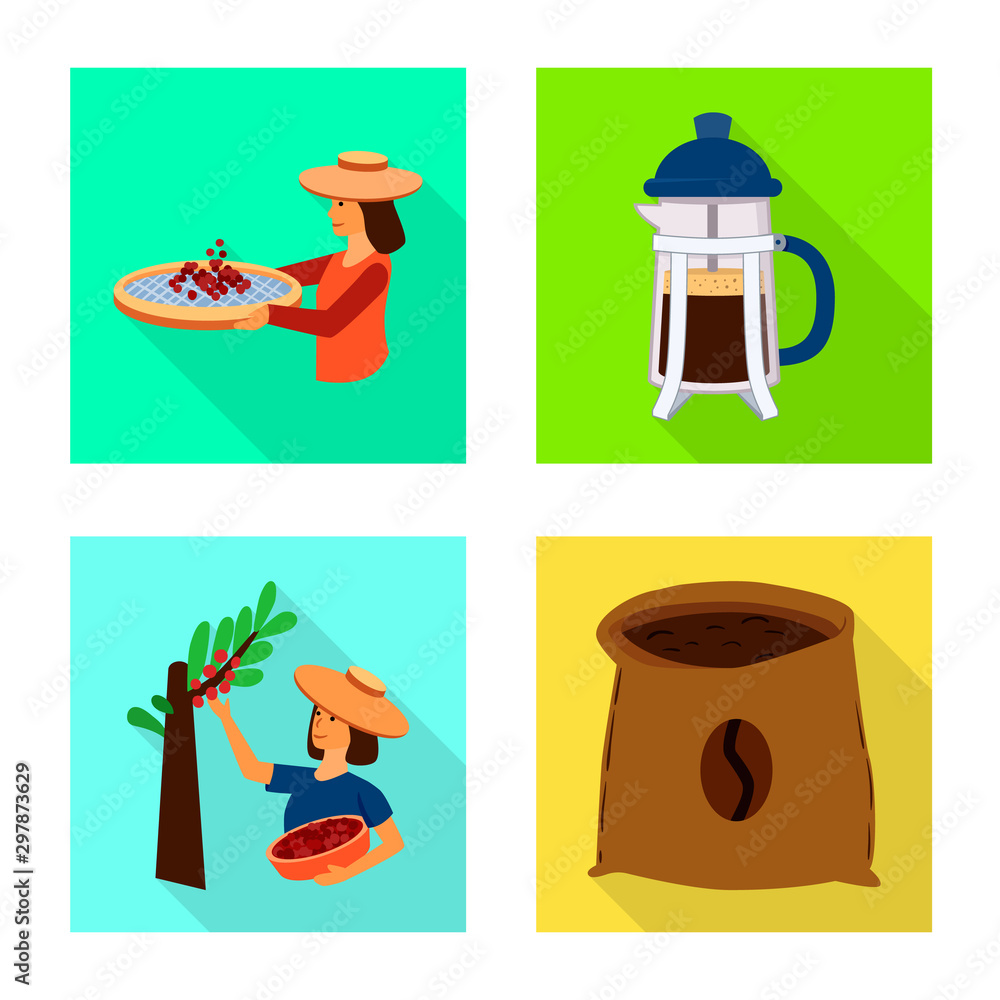 Vector design of process and farming symbol. Set of process and technology stock vector illustration.