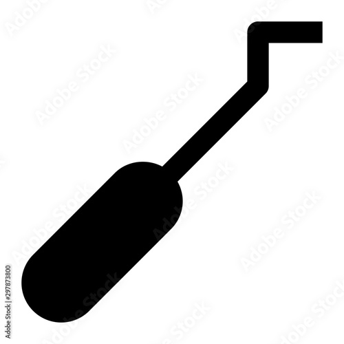 Probe Dental Tool Glyph Icon Vector