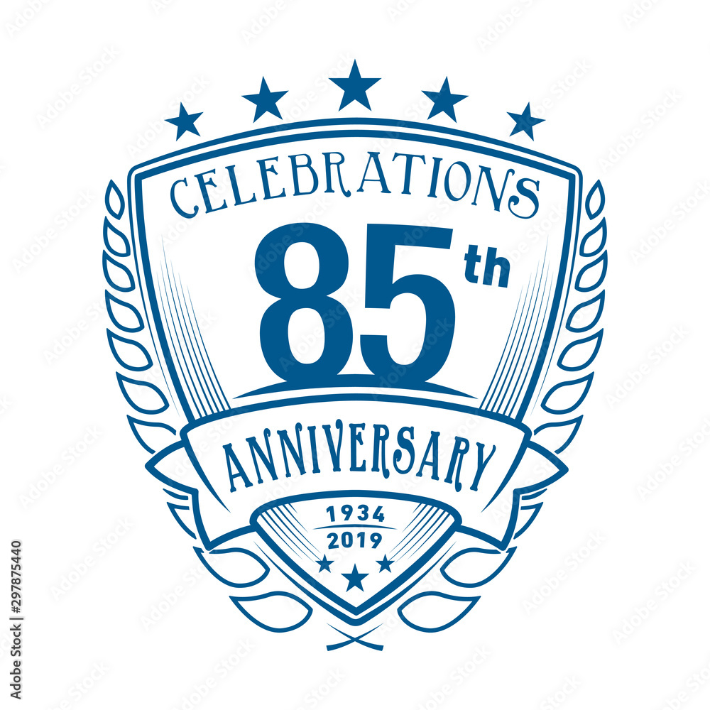 85th shield anniversary logo. 85th years logo. Vector and illustration ...