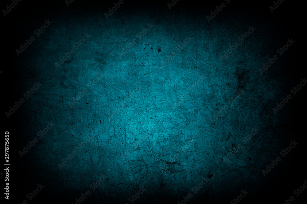 Obraz premium Blue grunge textured dark concrete wall background