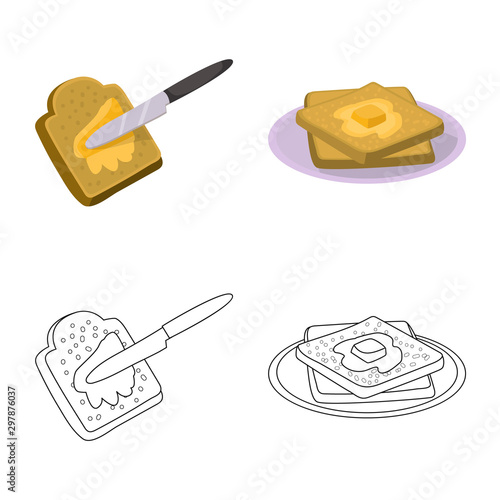 Isolated object of creamy and product symbol. Set of creamy and farm stock vector illustration.