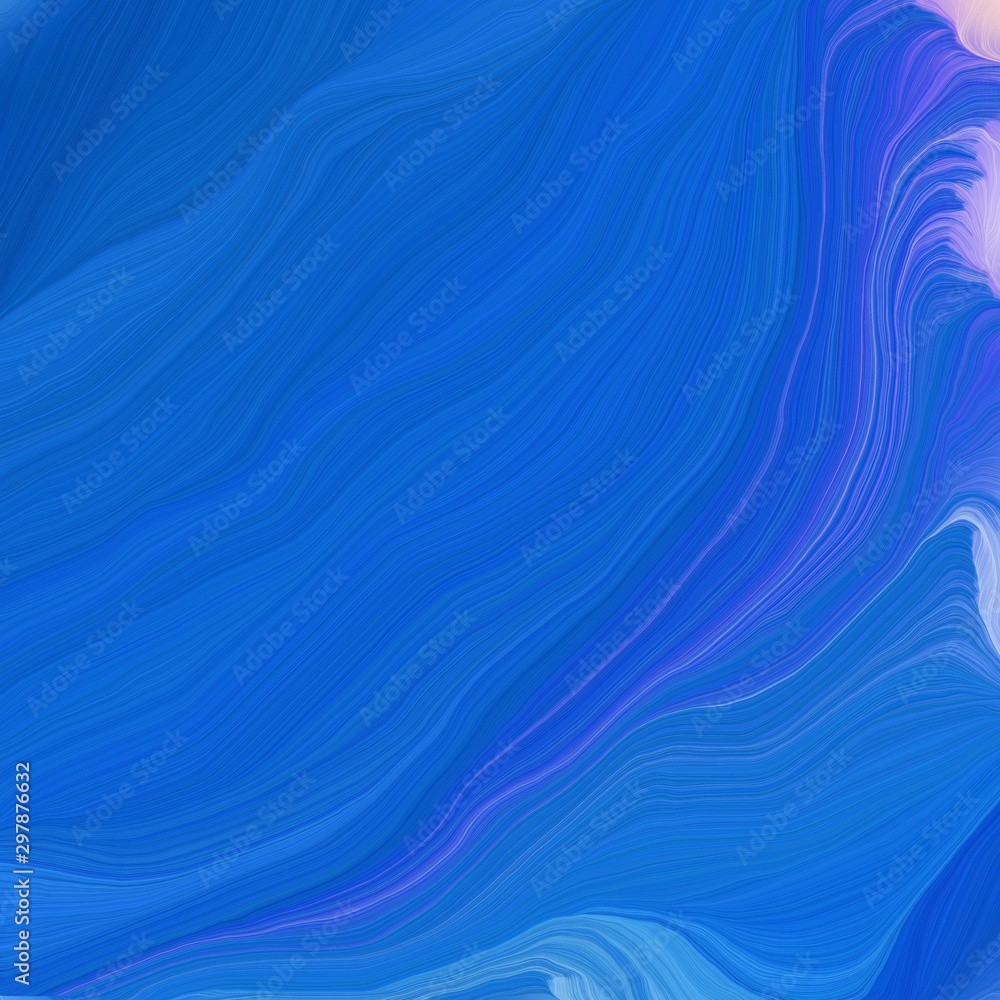 curved lines background or backdrop with strong blue, light pastel purple and royal blue colors. digital abstract art