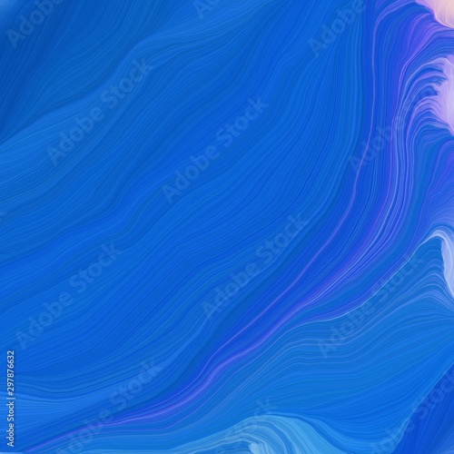 Fototapeta Naklejka Na Ścianę i Meble -  curved lines background or backdrop with strong blue, light pastel purple and royal blue colors. digital abstract art