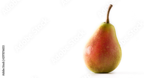 Fresh pear isolated on white background. Copy space