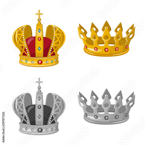 Isolated object of medieval and nobility icon. Set of medieval and monarchy stock symbol for web.