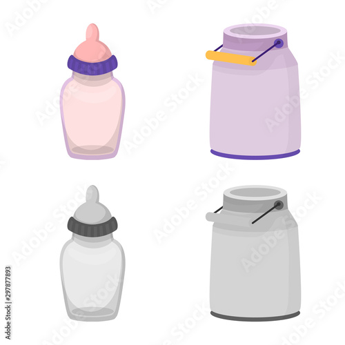 Vector design of farm and healthy sign. Set of farm and organic vector icon for stock.