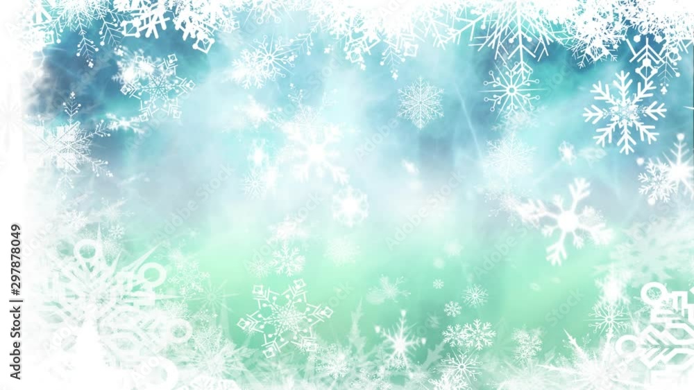 Snow falling on blue background Snow falling on blue background