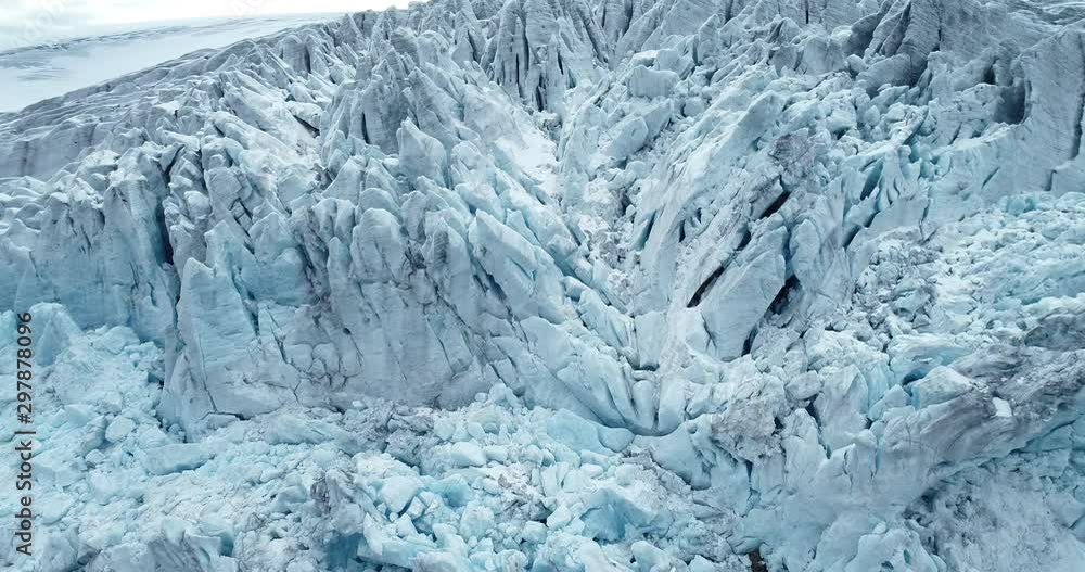 Folgefonna glacier. Glacial blue ice. Melting ice cap. Norway. Aerial view. Folgefonna glacier. Glacial blue ice. Melting ice cap. Norway. Aerial view.