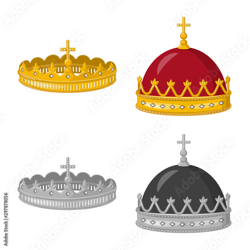 Isolated object of medieval and nobility logo. Set of medieval and monarchy stock symbol for web.