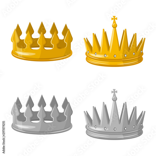 Isolated object of medieval and nobility sign. Set of medieval and monarchy vector icon for stock.