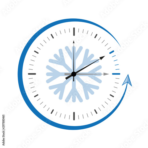 clock switch to winter time abstract vector illustration EPS10