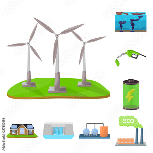 Isolated object of ecology and nature icon. Set of ecology and planet vector icon for stock.