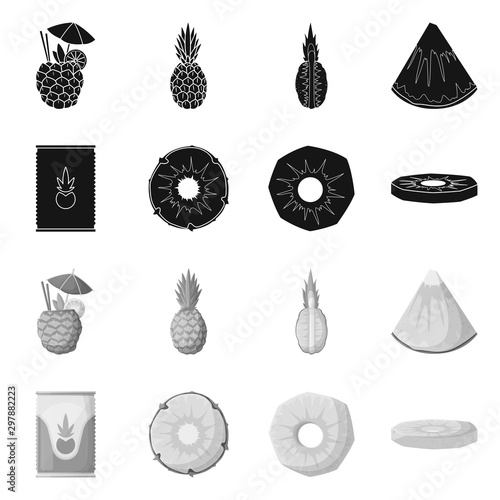Isolated object of nutrition and dietary icon. Collection of nutrition and refreshment stock vector illustration.