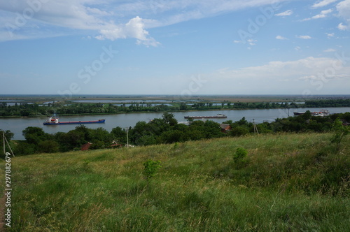 Wallpaper Mural panorama of lake with blue sky and clouds Torontodigital.ca