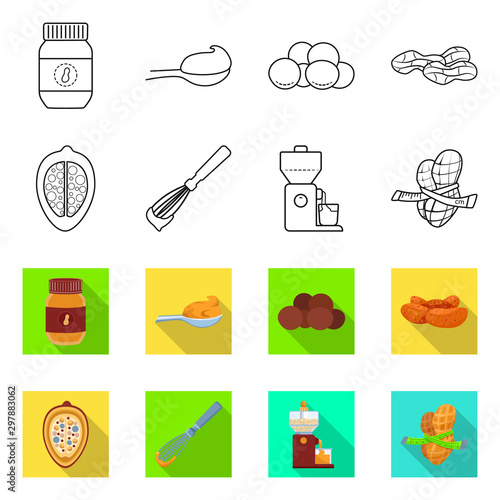 Isolated object of natural and seed logo. Collection of natural and groundnut stock vector illustration.
