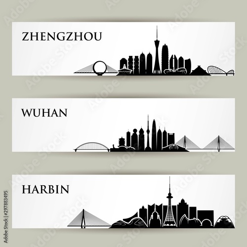 City skylines - China - vector illustration