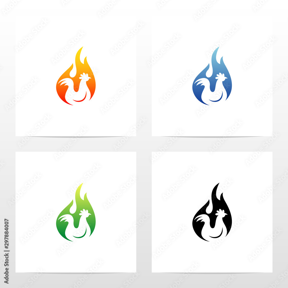 Chicken On Fire Logo Design Chicken On Fire Logo Design